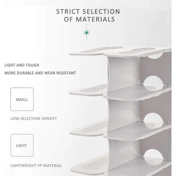6-Tier Shoe Rack Storage Organizer, Adjustable Shoe Shelf, Freestanding Space-Saving Shoe Storage Stand for Entryway, Hallway, Closet, White