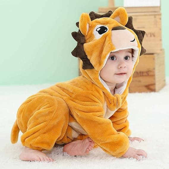 (2) Velegnet til længde 110 cm Baby Onesies Dyrepyjamas Jumpsuit