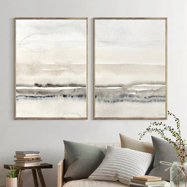 2 st abstrakt modern soffa bakgrund väggdekoration målning vardagsrum sovrum matsal ramfri målning