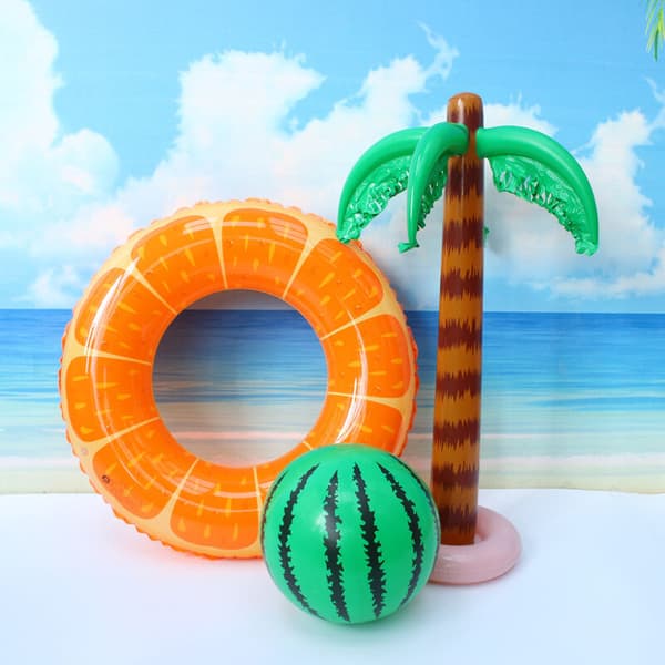 3 st PVC uppblåsbara vuxna frukt simring orange vatten simring
