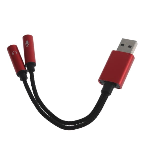 USB till 3,5 mm Jack Audio Adapter USB Ljudkort med 3,5 mm Aux Konverter för Headset PC Bärbara datorer Linux Stationära datorer Svart