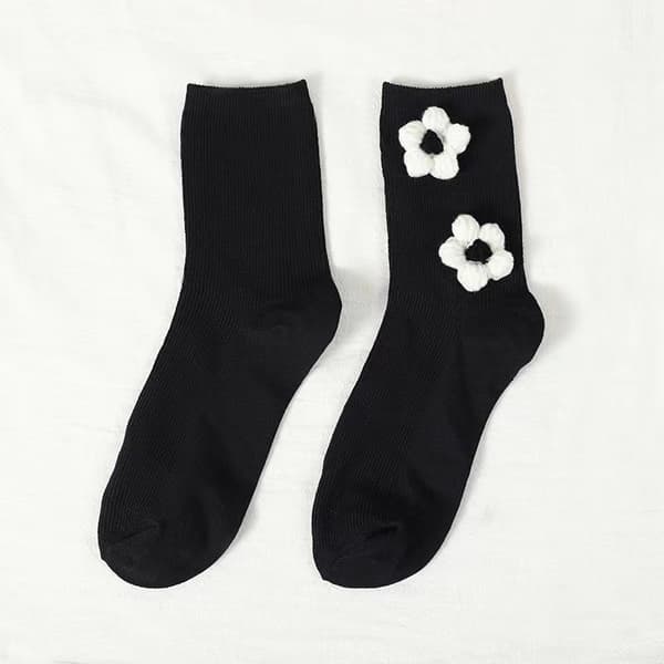 2 par ullstrumpor med blommönster, trendiga och söta strumpor för internetkändisar
