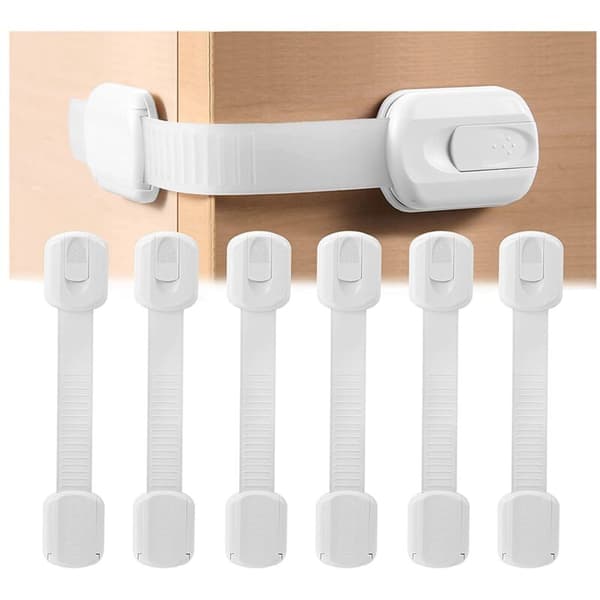Safety Strap for Refrigerator, Cabinets, Drawers, Dishwasher and More, Toilet - Adjustable Strap, No Drilling Required
