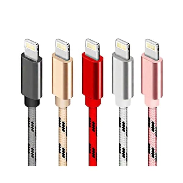 5 kpl 2 m punottuja Lightning-kaapeleita Lataus- ja datakaapeli iPhone 11 13 14:lle
