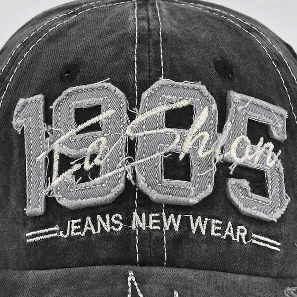 1985 Brodert Distressed Patch Baseballcaps, Bokstavbrodert Baseballcaps, Retro Caps