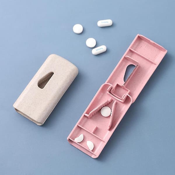 Pill splitter for large small pills Portable mini medicine container with compartment divider