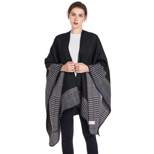 Poncho Dame Vinter Varm Elegant Julegave