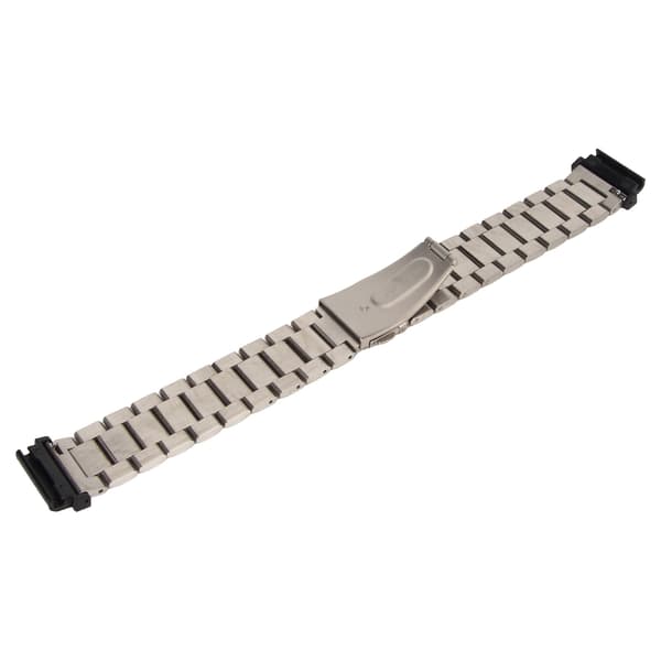 Urremserstatning Rustfrit Stål Dobbeltspænde 24mm til Garmin Fenix 7S 6S 5S Sølv