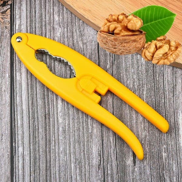 Nutcracker Parts Walnut Cracker Nut Shell Seafood Nutcracker Tool Robust Shell with Non-Slip Handle Yellow