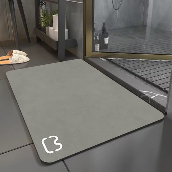 1 pc set Haze Grey, diatomaceous earth bath mat non-slip and absorbent