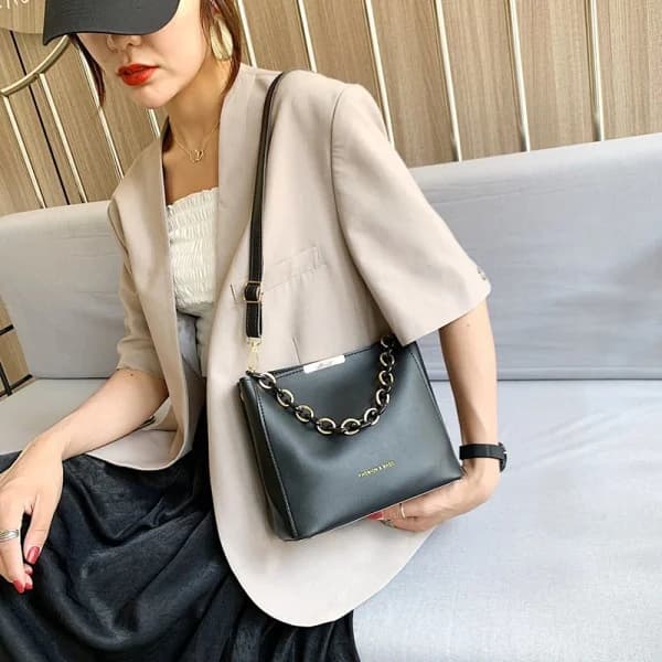 Skuldertaske til kvinder med kædehåndtag Crossbody dame B Grøn
