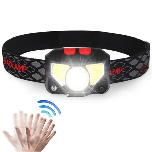 8-tilaa handsfree-liiketunnistimella varustettu tehokas LED-otsalamppu C