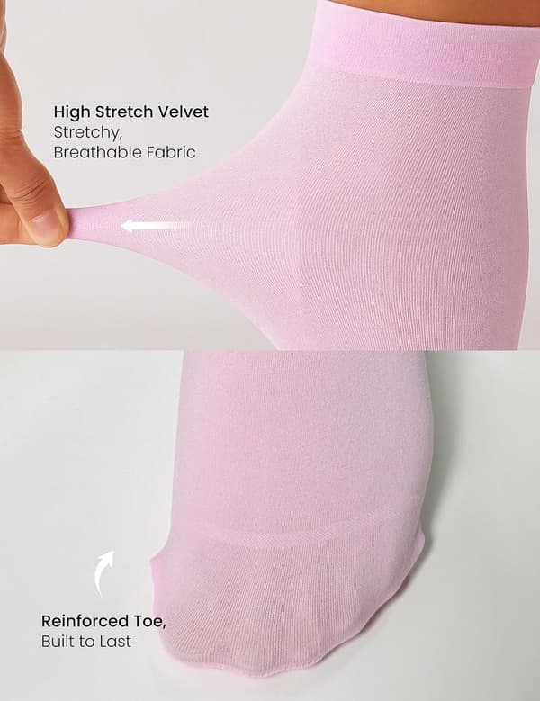 Knæstrømper til kvinder, strækbare nylonrørstrømper, uigennemsigtige, hælløse, lyserøde - Light Pink
