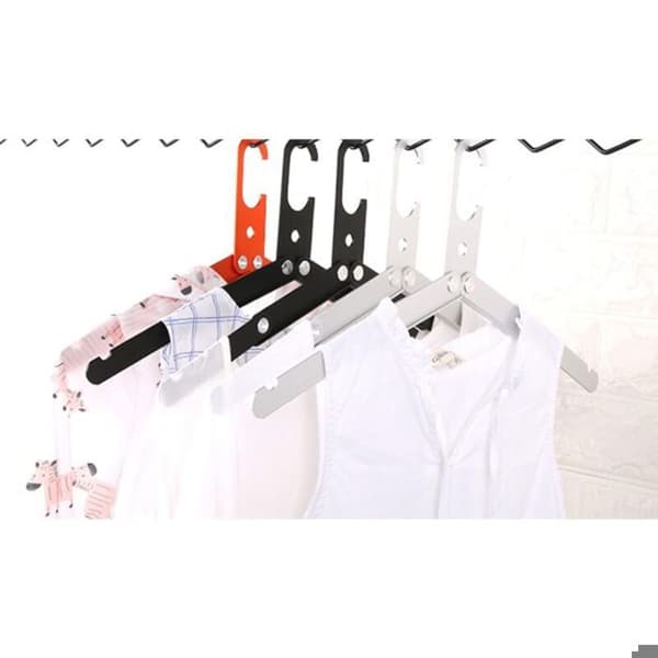 (Silver). Foldable Travel Wardrobe, Foldable Hangers, High-Strength Aluminum Alloy Hangers