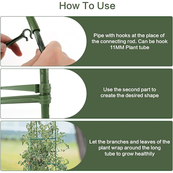 Tomaattihäkin tukivarren, 50 kpl, laajennettava ristikkoliitäntä, 30 cm, 2 tomaattihäkin soljella, kiinnittää 11 mm halkaisijan kasviseipäät