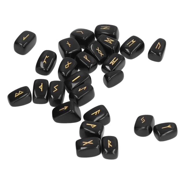 Runestones Ancient Runes Fine Craftsmanship Stylish Appearance Obsidian Material Rune Set