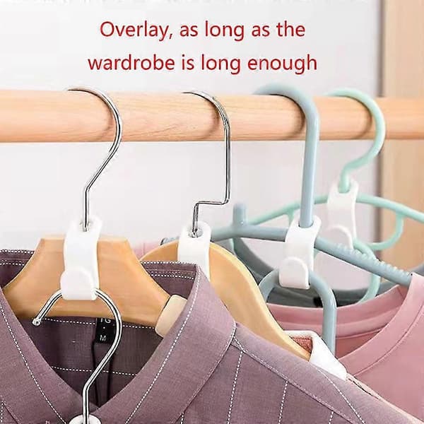 50x Hanger Hooks For Hangers, Space-Saving And Wardrobe Organizer, Blue Hanger Blue Blue