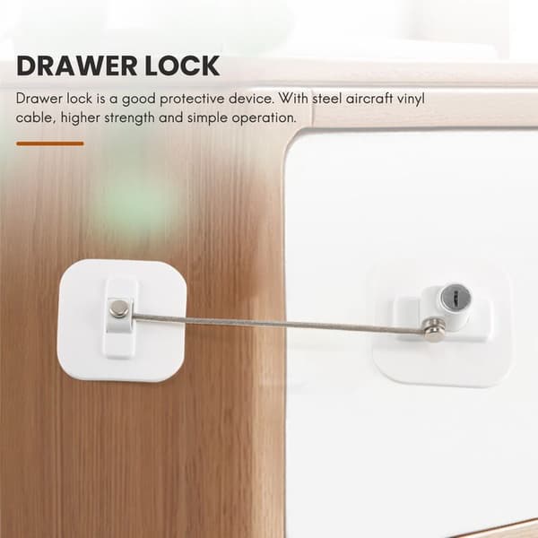 Refrigerator Lock, Fridge Lock, Freezer Lock with Key for Child Safety, Lock for Locking Refrigerators and Cabinets-1Pack