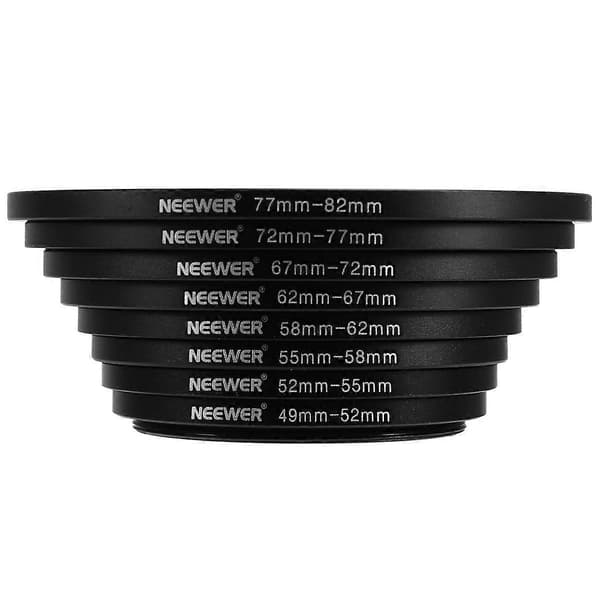 Adapterring Set 49-52-55-58-62-67-72-77-82mm, Premium Anodized Aluminum for Enhanced Photography