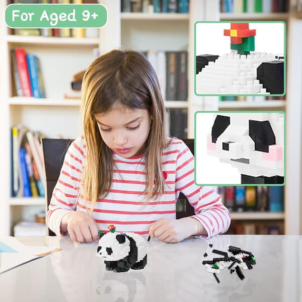 Panda Mini Byggeklodser Sæt, Panda Søde Dyr Byggesæt, til Voksne og Børn, Panda Mikro Byggeklodser Sæt