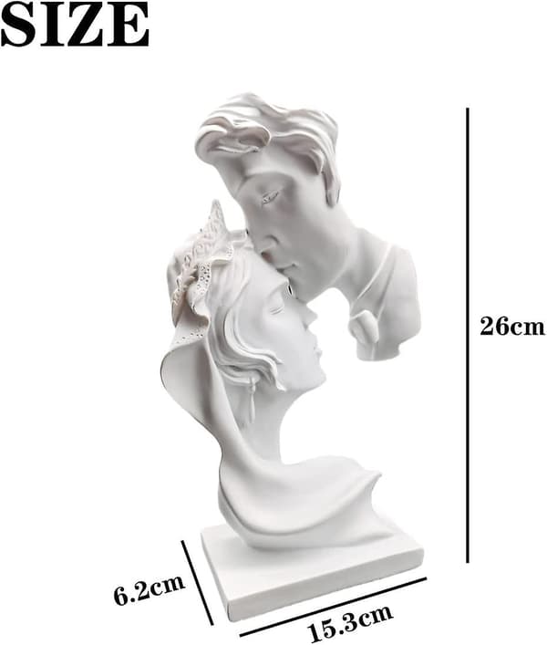 Kjærlighetskyss-statue, dekorative figurer, moderne stuedekorasjon, abstrakt skulptur i polyresin, gaveidé