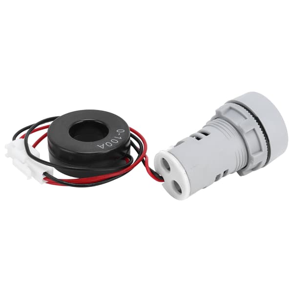 Digital Strømmåler Krystalpanel Amperemeter Rund Signalindikator AC 220V AD16‑22DSA Hvid