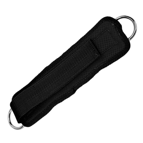 Exercise Foot Straps for Cable Machine Double D-Ring Adjustable Neoprene Ankle Straps (Black)