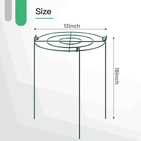 Pionstöd och växtstöd med ringbåge och 3 ben, 3-pack (45 cm)