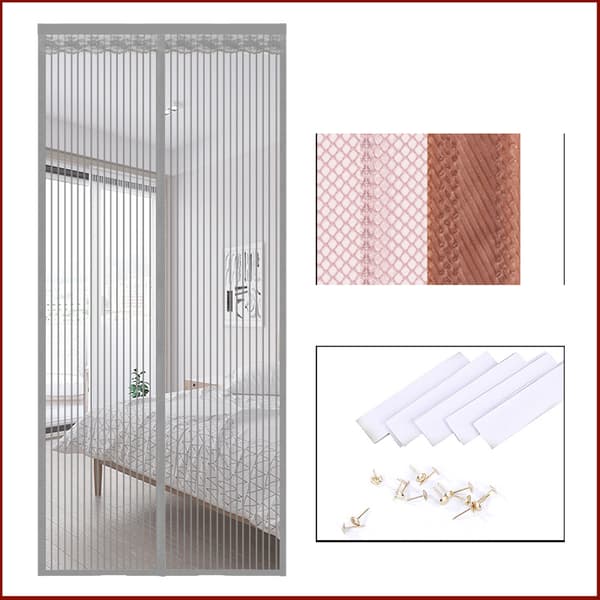 Magnetic mosquito net for door, 100x200cm, grey 232