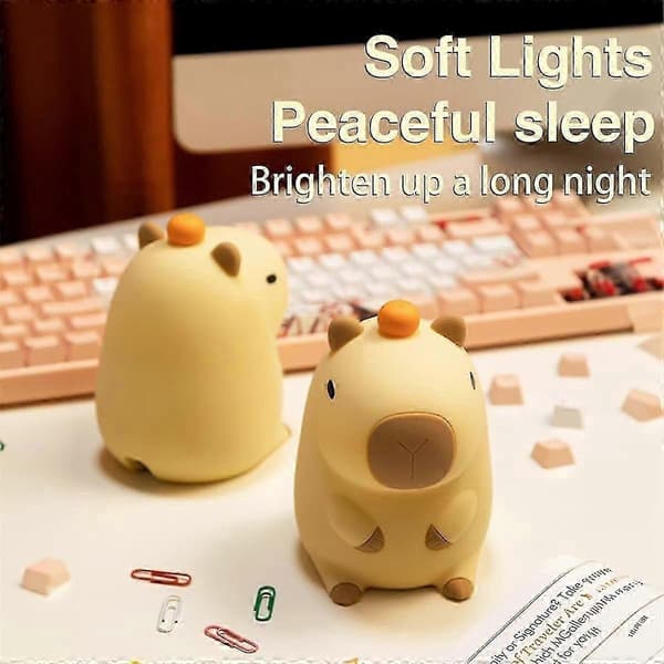 Capybara Night Light, Capybara Tap Tap LED Night Light, Capybara Lamp, Silicone Cute Capybara Night Light