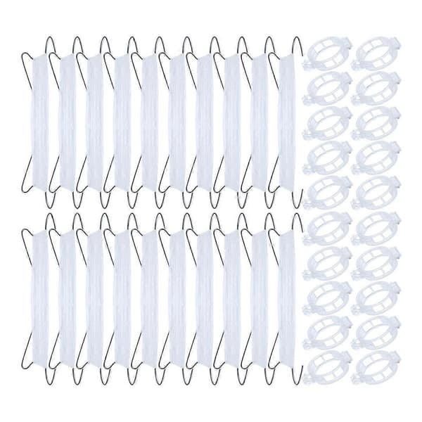 40 st Tomatkrokar med snöre, tomatstödkrokar, tomathållarkrokar & växtstödklämmor med [DB] Silver  white Silver  white