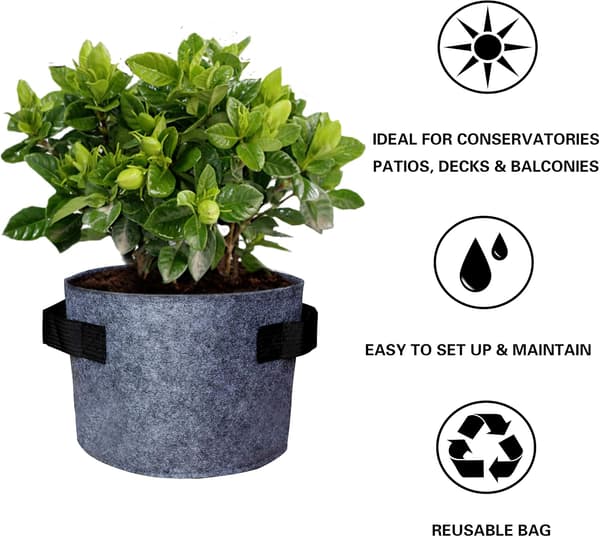 8-pack Durable Fabric Grow Bags with Handles for Vegetables, Flow