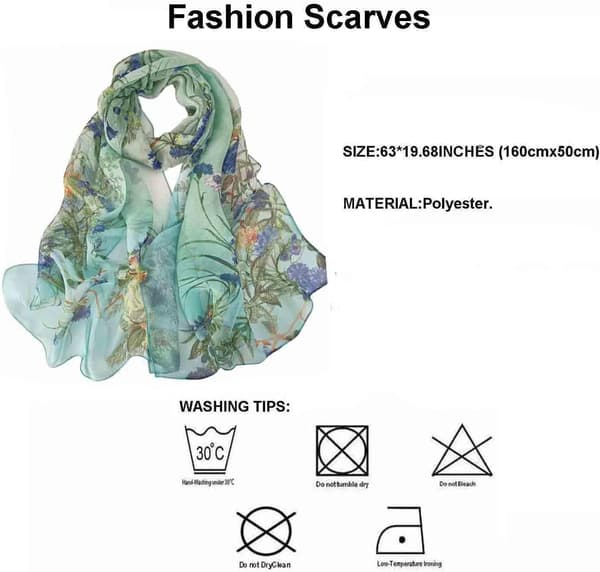 Women's Scarf, Lightweight Shawl, Elegant Floral Pattern, Sheer Scarf, Shawl, Wrap