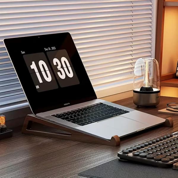 2-delt ergonomisk bambu laptopstativ, bærbart læsebord til bøger, tablets og laptops
