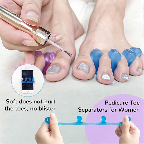 4 pcs Toe Separators for Pedicure for Easy Finger and Toenail Care
