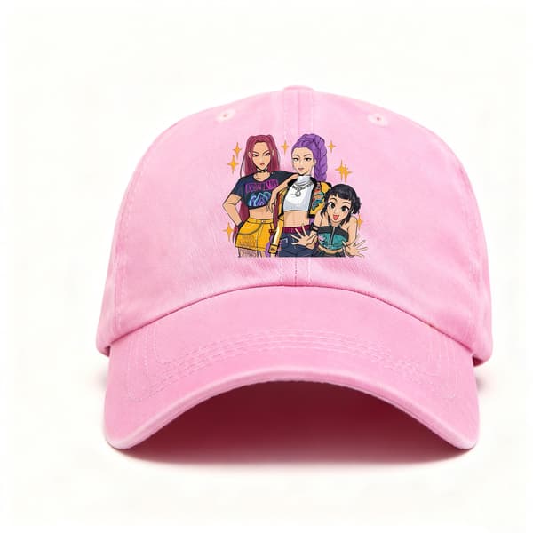 K-Pop Witch Hunters Group Painettu Baseball-lippis, Urheiluaurinkolippis - Vaaleanpunainen 2 2