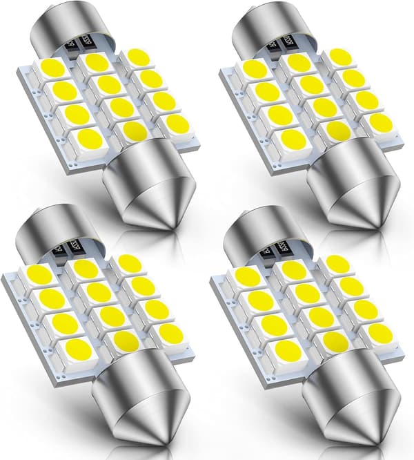 4-pack DE3175 31mm LED Interior Dome Light Map Light Door Light