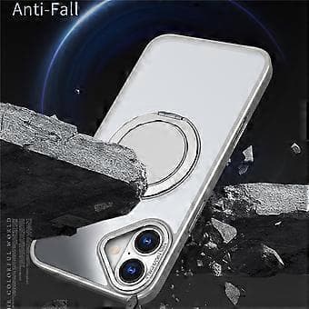 Compatible for iPhone 16 Phone Case Ring Stand Back Cover Compatible with MagSafe (Grey)