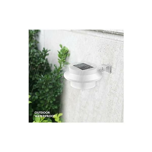 3-pack Solar Gutter Lights, Outdoor Solar Gutter Lights with Adjustable Holder, for Fence, Garden, Wall, Yard (White, Warm Light)