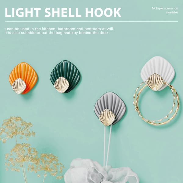 Creative Shell -itseliimautuva koukku, monitoiminen seinäkiinnitteinen vedenpitävä koukku, sekaväri Mix Color