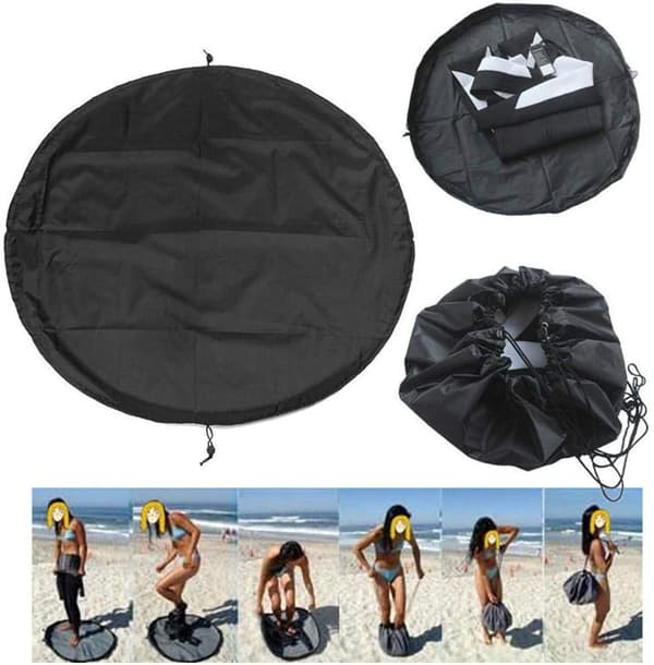 Vattentät förvaringsväska för badkläder, strandkläder, våtdräkt, surfkläder, ca 90 cm diameter, en