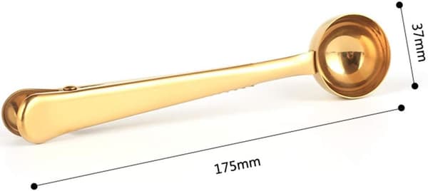 Kaffeskeds holder, 2 i 1 rustfri stål ske, med poseholder