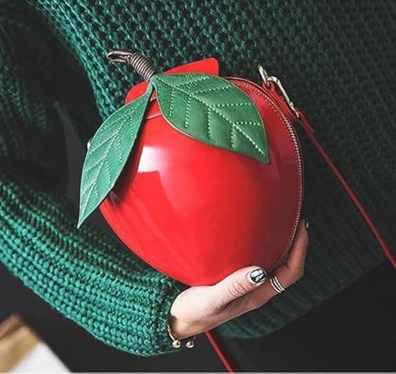 Axelväska i äppelform Crossbody PU-läderhandväska -