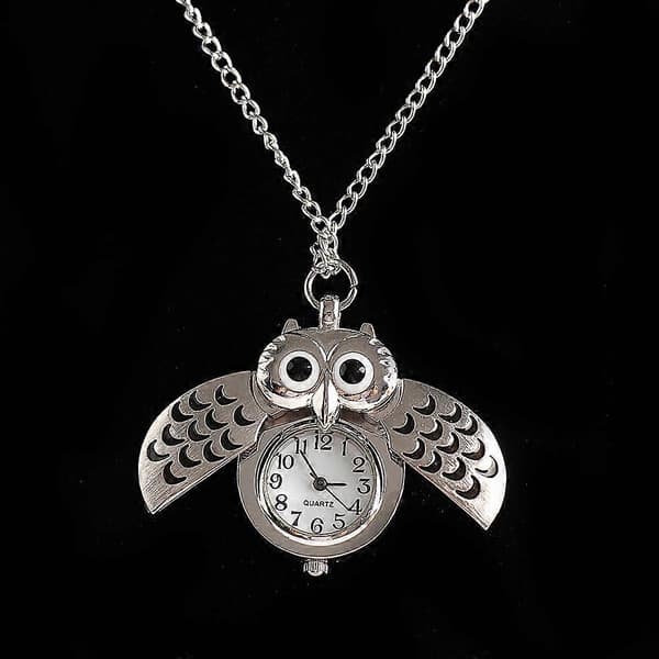 Vintage Smart Owl -riipus kaulakello taskukello lahja [DB]