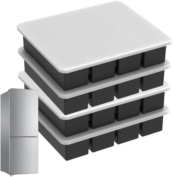 Frysfack i silikon 4-pack läckagesäkra ugn- och diskmaskinssäkra förvaringsbehållare för soppa, buljong och mat [Ho]