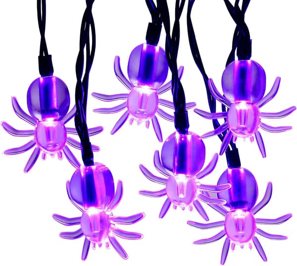 40 LED lilla edderkoppestrenglys med indbygget timer - 20ft Ba