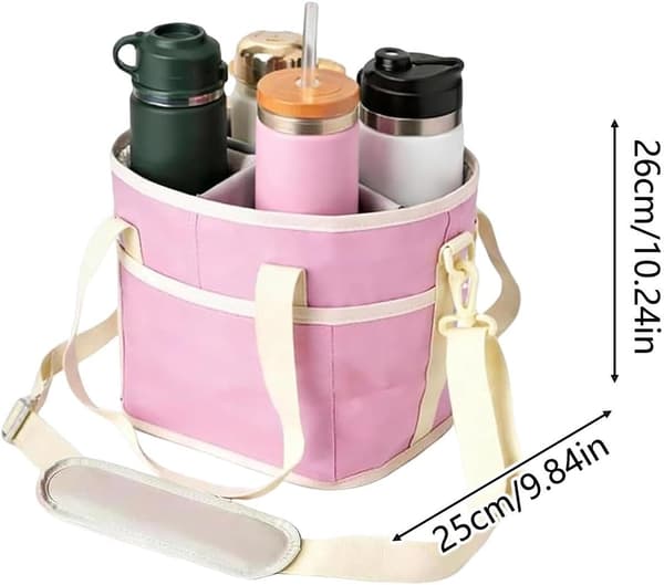 drikkepose lekkasjesikker med 4 rom og sammenleggbar rosa - Rosa