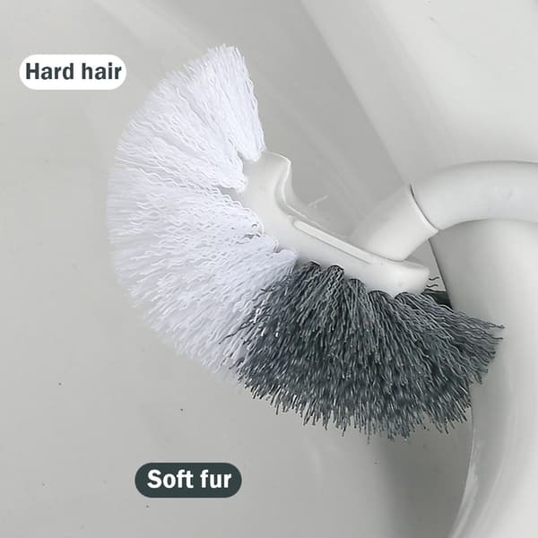 Langt skaft Bøyd hode Toalettbørste Multipurpose Ingen Død Vinkel Toalettskål Børste for bad Grey