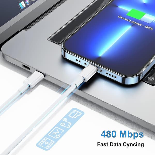 Usb C–Lightning-kaapeli 2m, 2 kpl iPhone-latauskaapeli 2m Apple Usb C -laturille