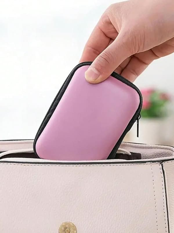 Bærbar miniveske for ladere og kabler, rosa Pink